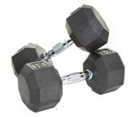 Rubber Encased Hex 80-100 Lb Dumbbell Set (pairs)